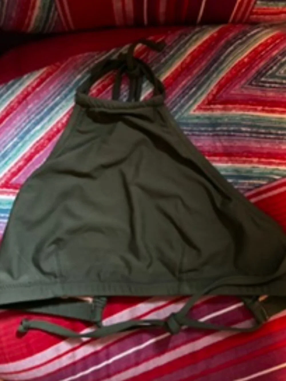 J.Crew Forrest Green Halter Swim Top, Size Small